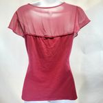 EXPRESS sheer shoulder short sleeve blouse size small Photo 3