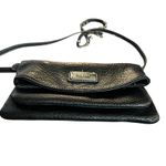 Nine West  Black Faux Leather Foldover Crossbody Bag Wristlet Photo 2