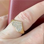 Crystal Heart Rings On Gold Sitting Photo 5