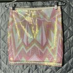 Decree  Iridescent Pink and Gold Mini Skirt Photo 2