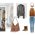 Oukupa Brown Faux Leather Western
Fringe Shoulder Bag Photo 4