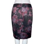 Ann Taylor Skirt Womens 6 Black Pink Floral Flower Pencil Straight Casual Office Photo 3