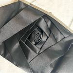 Kate Landry  Black Satin Rosette Evening Bag Clutch with Chain Strap & Rhinestone Photo 4