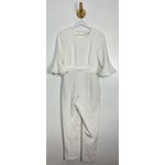 Black Halo  Brooklyn Bell-sleeve Cropped Jumpsuit in White Size US 4 Photo 4