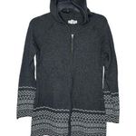 Artisan NY  Gray Full Zip Hoodie Sweater Ski‎ Style Size Small Pattern Hem & Cuff Photo 0