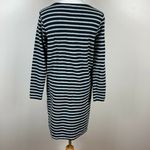 J. Jill Sweater Dress S Black Gray Striped Shift Tunic Short Long‎ Sleeve Pocket Photo 5