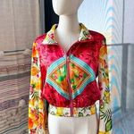 Forever 21 Tropical Ornate Print Satin Long Balloon Sleeves Jacket Women’s XS Photo 0