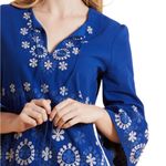 tyler boe Holly Embroidered Skimmer Mini Dress Military Blue Size M Photo 16