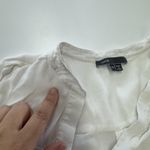 Vince Shirt Womens 10 White Semi Sheer V-Neck Popover Long Sleeve Cuff Blouse Photo 4