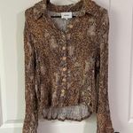Nanushka Alena Top in Brown Snakeskin Photo 2