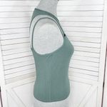 Lululemon  Double Strap Yoga Tank‎ Top Dark Forest Green 6 Ribbed Modal Silk Photo 2