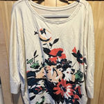 Soma  Lotus Top Peruvian Pima Cotton Floral Scoop Neck SZ XL Artsy Boho Colorful Photo 0