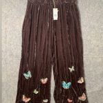 Johnny Was  Size XXL Embroidered Velvet Floral Wide Leg Coordinating PullOn Pants Photo 1