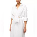 STAUD NWOT  Lisa Front Cutout waist tie midi white Shirt Dress sz XL Photo 1