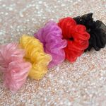 Black Crystal Organza Scrunchie Hair Tie Photo 4