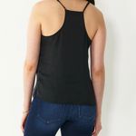 Nine West  XS black lace trim v-neck cami adjustable straps satin construction Photo 3