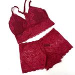 Yandy NWOT  Lace Boy Shorts & Bralette Cami Raspberry‎ Pink Size Small Set Photo 1
