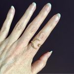Gold + Rhinestone Moon + Star Cuff Fashion Ring, Size 8 Photo 12