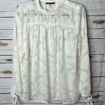 simply styled 🌱 by Sears White Sheer Textured Blouse Size L Photo 0