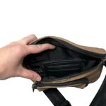 Think Rolyn Belt Waist Bum Bag Travel Taupe Brown Nylon Photo 4