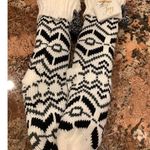 Women Nordic Pattern Knit Faux Shearling Lined Slipper Socks with Poms & Gripper White Size undefined Photo 1