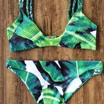 Zaful Tropical Green Leaf Print Bikini Set Photo 0