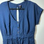 Patagonia  Organic Cotton Blue Dress Size Small Button Front Tie Waist Casual Photo 2