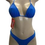 Zuliana Size Small Blue Triangle Bikini Set. Made in USA. New With Tags Photo 0
