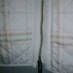 Chico's  2 L Reversible Quilted Zip Front Vest in White and Gold Peach Plaid Photo 2