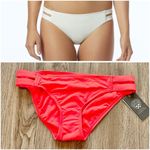 Vince Camuto Strappy Side Bikini Bottom in Pop Coral Pink Size M NWT Photo 1
