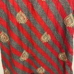 Womens Midi Dress M Bust 36” Gray & Red Stripes Embroidered Bottom Boho Size M Photo 2