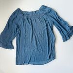 Robert Louis M/L Blue Blouse Beautiful Airy boho style Photo 0