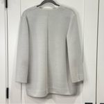 Max Mara  Leisure Tunic Top Long Sleeve V Neck Jersey Gray Zip Medium Quiet Luxury Photo 2