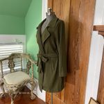 Sophie Rue Classic Lightweight Trendy Belted Lightweight Green Trench Coat Sz XL Photo 4