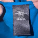 Alice + Olivia  Small Blue Silk Arleene‎ Drape V Neck Blouse Photo 3