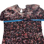 IRO Lou Top in Black Floral Red Long Sleeve Sheer Puff Sleeve Size 6 Medium M Photo 12