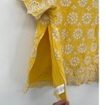 Talbots Embroidered Floral Top Sz 22W Cottagecore Boho Eyelet Scallop Yellow Photo 8
