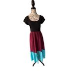 Anthropologie -Maeve Colorblock Maxi Dress Casual Short Sleeve Dress Small Photo 1