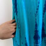 Soft Surroundings  XS Tie Dye Tank Dress Blue Rayon Boho Beachy Summer Midi Maxi Photo 4