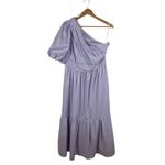 Self Portrait Lilac One Shoulder Midi‎ Dress Sz 10 Pleated Tiered Wedding Pastel Purple Photo 2