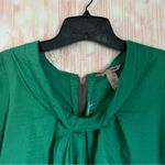H&M  Vintage Y2K Green Pleated Neckline Back Zip 3/4 Sleeve Blouse Photo 2