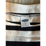 Old Navy  Women’s S Top T Shirt Striped Boat Neck Tie 3/4 Sleeve Nautical Black Photo 5