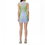 AFRM Helsa Ruched Mini Dress Green Photo 1