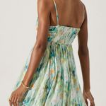 ASTR The Label Green Bubble Floral Mini Dress Photo 1