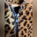 Dennis Basso Faux Leopard Fur Hooded Coat Zip Front Size 3X 26/28 Photo 5