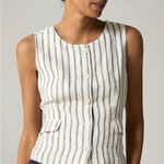 J.Crew Crewneck Vest in Linen Stripe Photo 1
