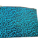Saint Laurent Teal Leopard Print Pouch Photo 7