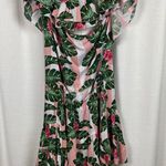 Lovers + Friends Pink&Green Floral Amity Pink Palm Tropical Dress Sz.L NWT Photo 10
