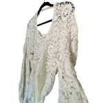Free People  Ivory White Lace Crochet Desert Daze Bodysuit Tassels size Medium Photo 2