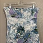 Karen Millen  Floral Multicolor Strapless Dress Size 6 Photo 2